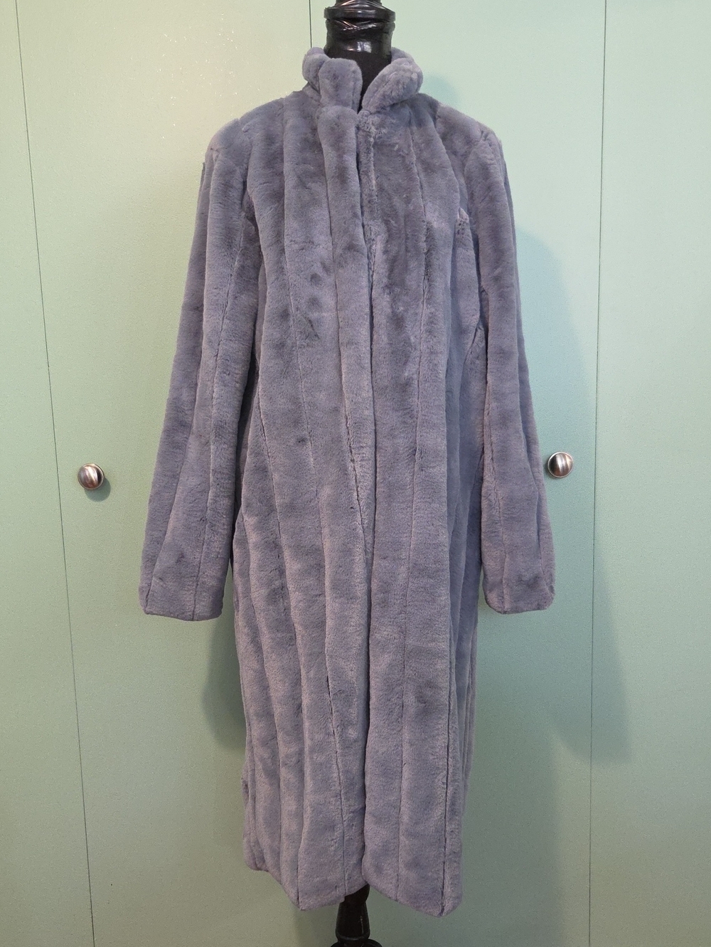 Nwt Lulus Blue Plush Long Coat Size Medium